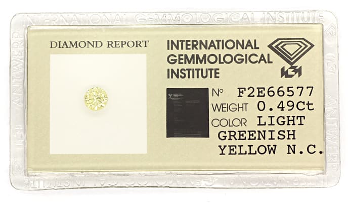 Foto 1 - Brillant 0,49ct Greenish Yellow IGI Zertifikat, D6866