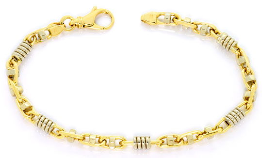 Foto 1 - Schmuckset Goldkette und Goldarmband Gelbgold-Weißgold, K2529