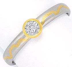 Foto 1 - Platin-Gold-Brillant-Diamant-Ring 0,16ct River VVS1 IGI, R1229