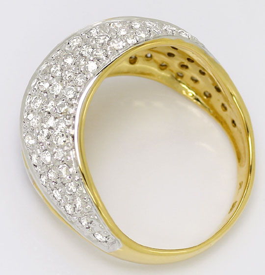 Foto 3 - Diamanten Wellen Bandring 100 Stück Diamanten, 14K Gold, S4688